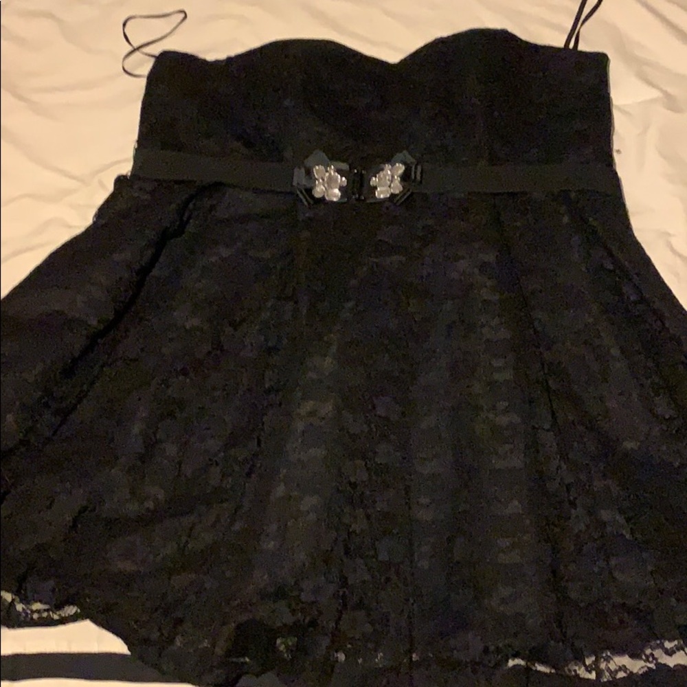 Black lace cocktail dress